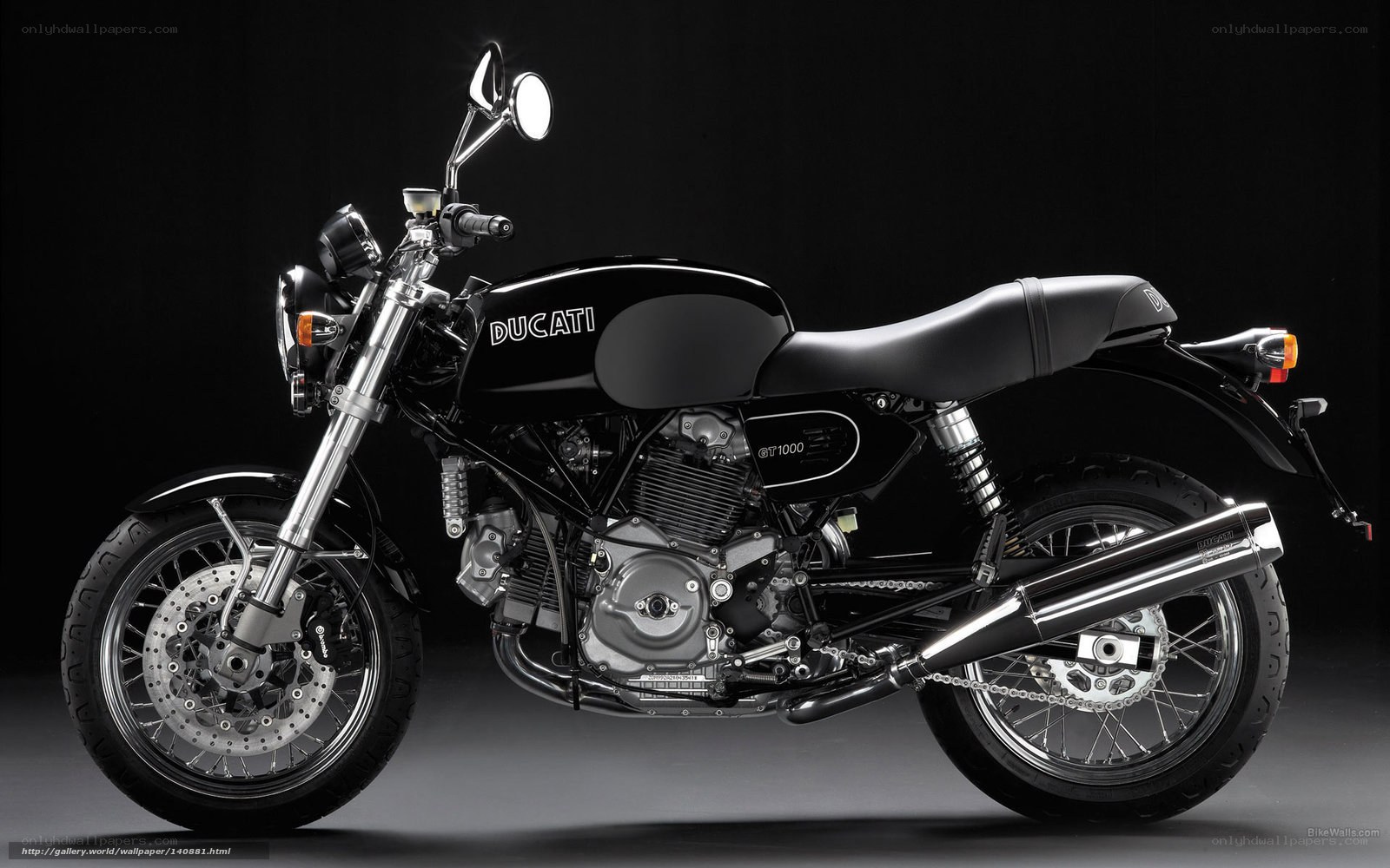 Black Ducati GT 1000 motorcycle