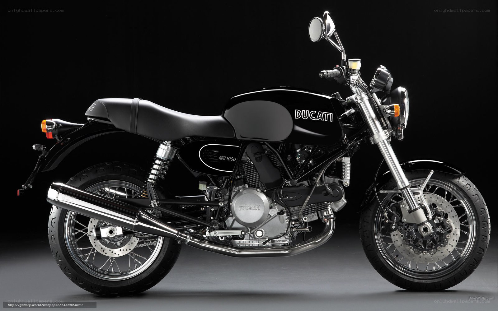 Black Ducati GT1000 motorcycle