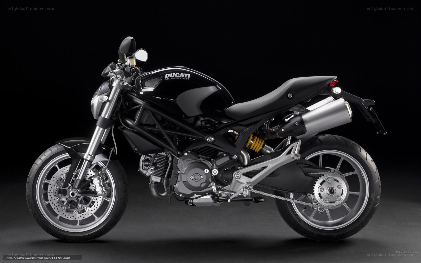 Black Ducati Monster motorcycle