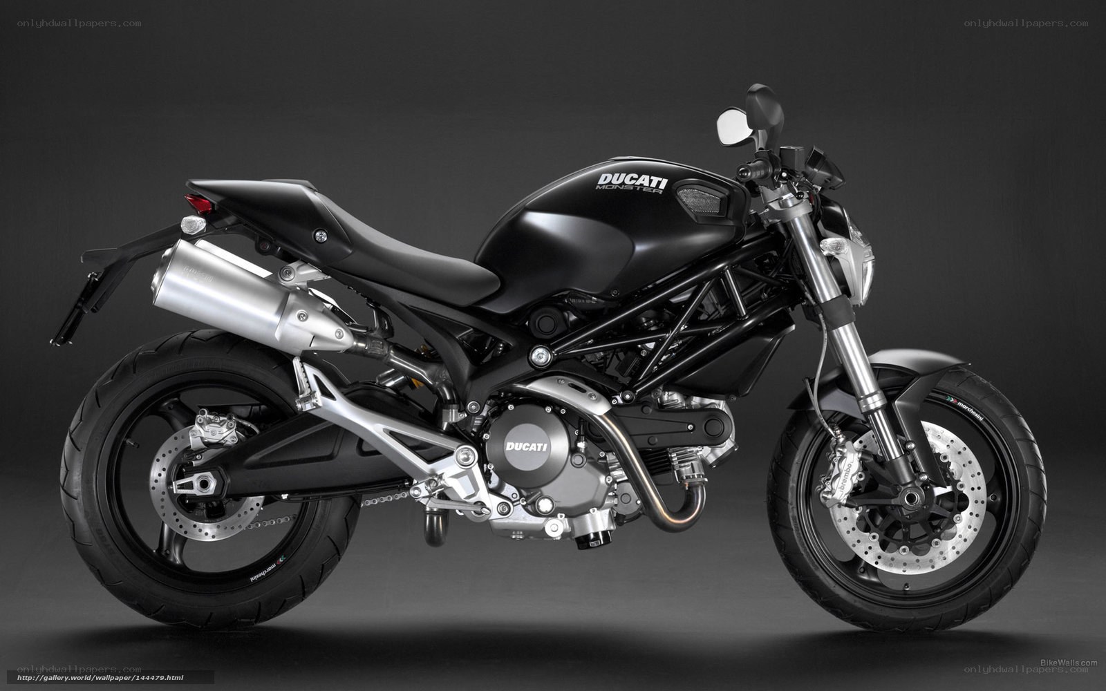 Black Ducati Monster motorcycle