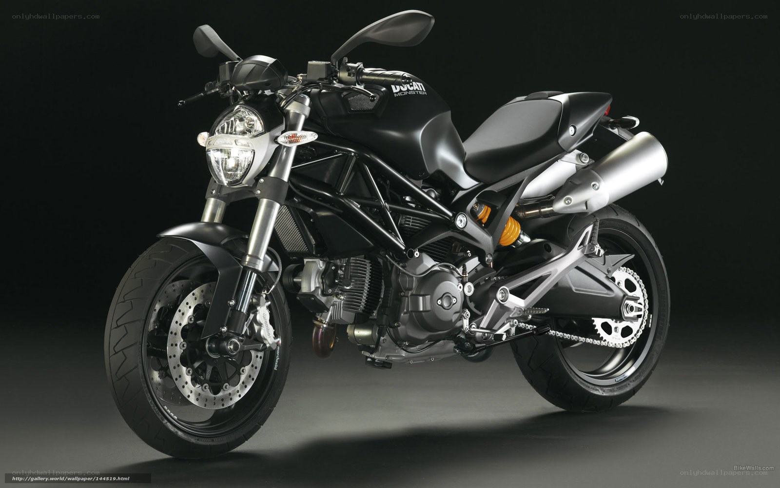 Black Ducati Monster motorcycle