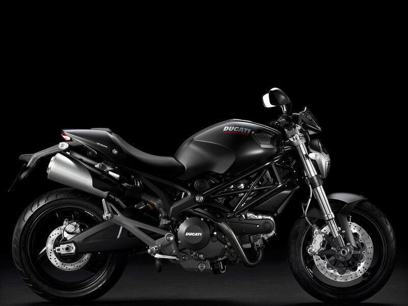 Black Ducati Monster motorcycle