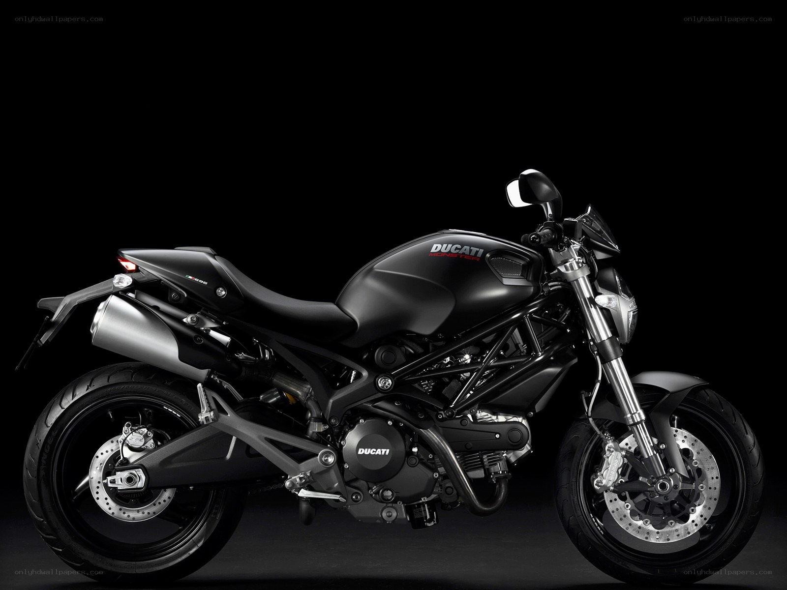 Black Ducati Monster motorcycle