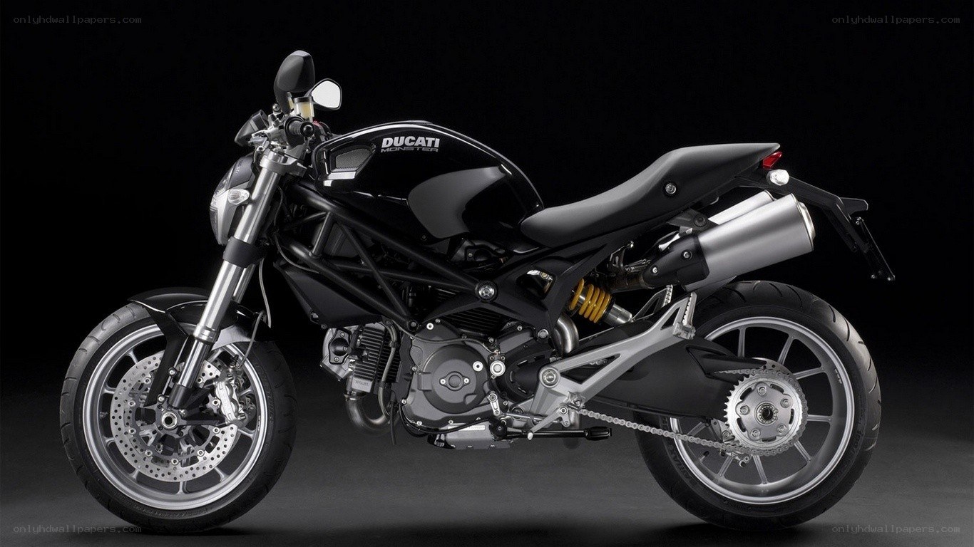 Black Ducati Monster motorcycle