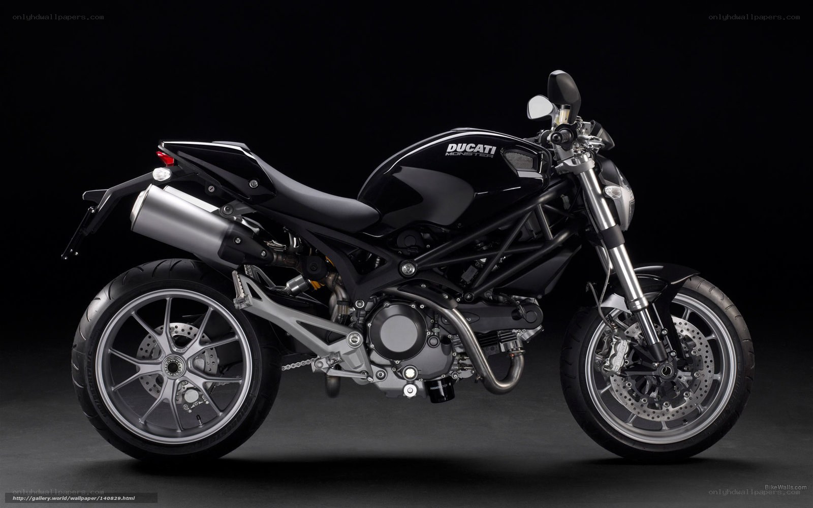 Black Ducati Monster motorcycle
