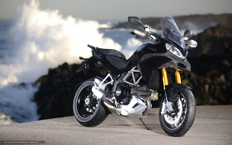 Black Ducati Motorcycle — Dramatic, Afternoon