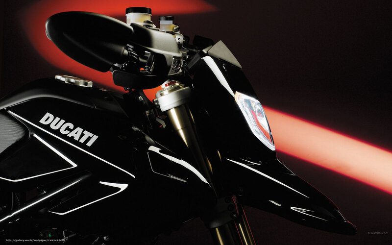 Black Ducati Motorcycle — Dramatic, Photograph, Headlight, Handlebars