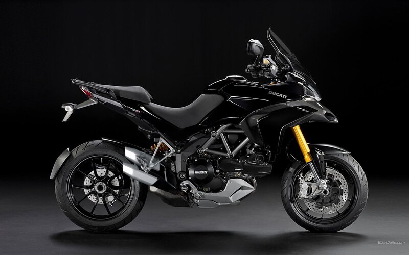 Black Ducati Motorcycle — Dramatic, Photograph, Seat, Windshield, Exhaust