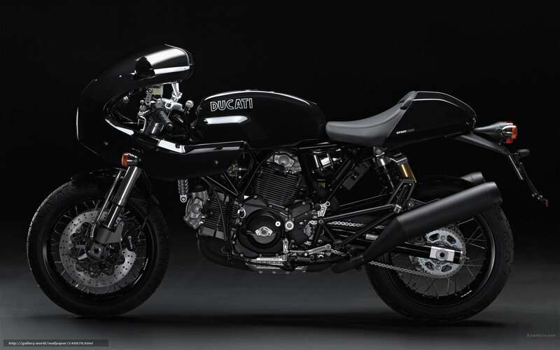 Black Ducati Motorcycle — Dramatic, Photograph