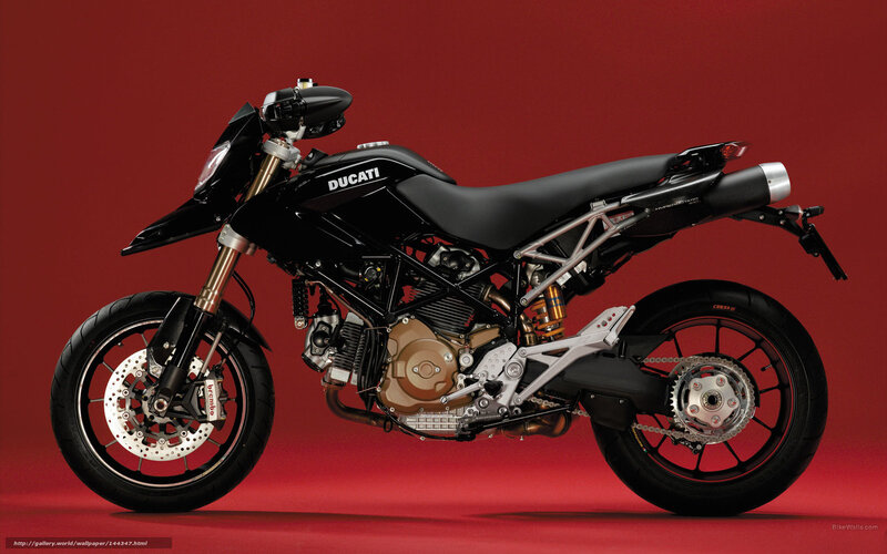 Black Ducati Motorcycle — Red, Dramatic, Photograph