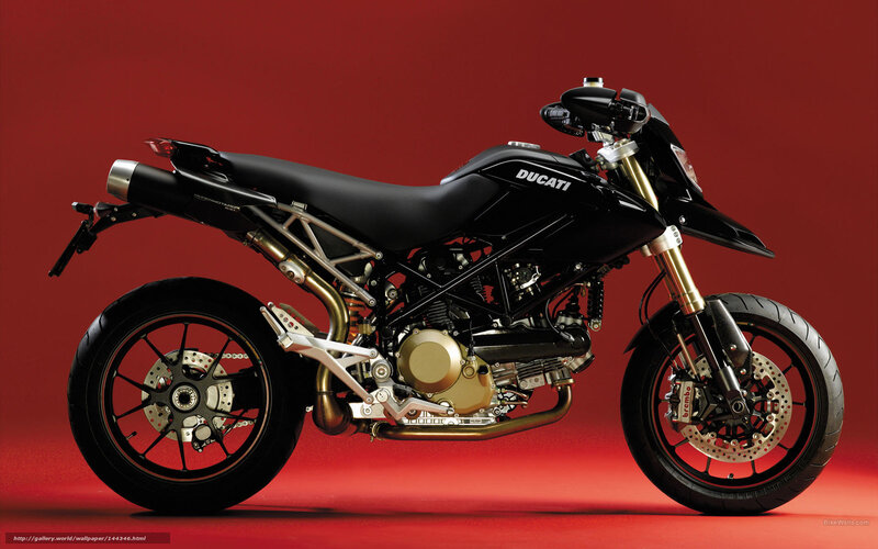 Black Ducati Motorcycle — Red, Dramatic