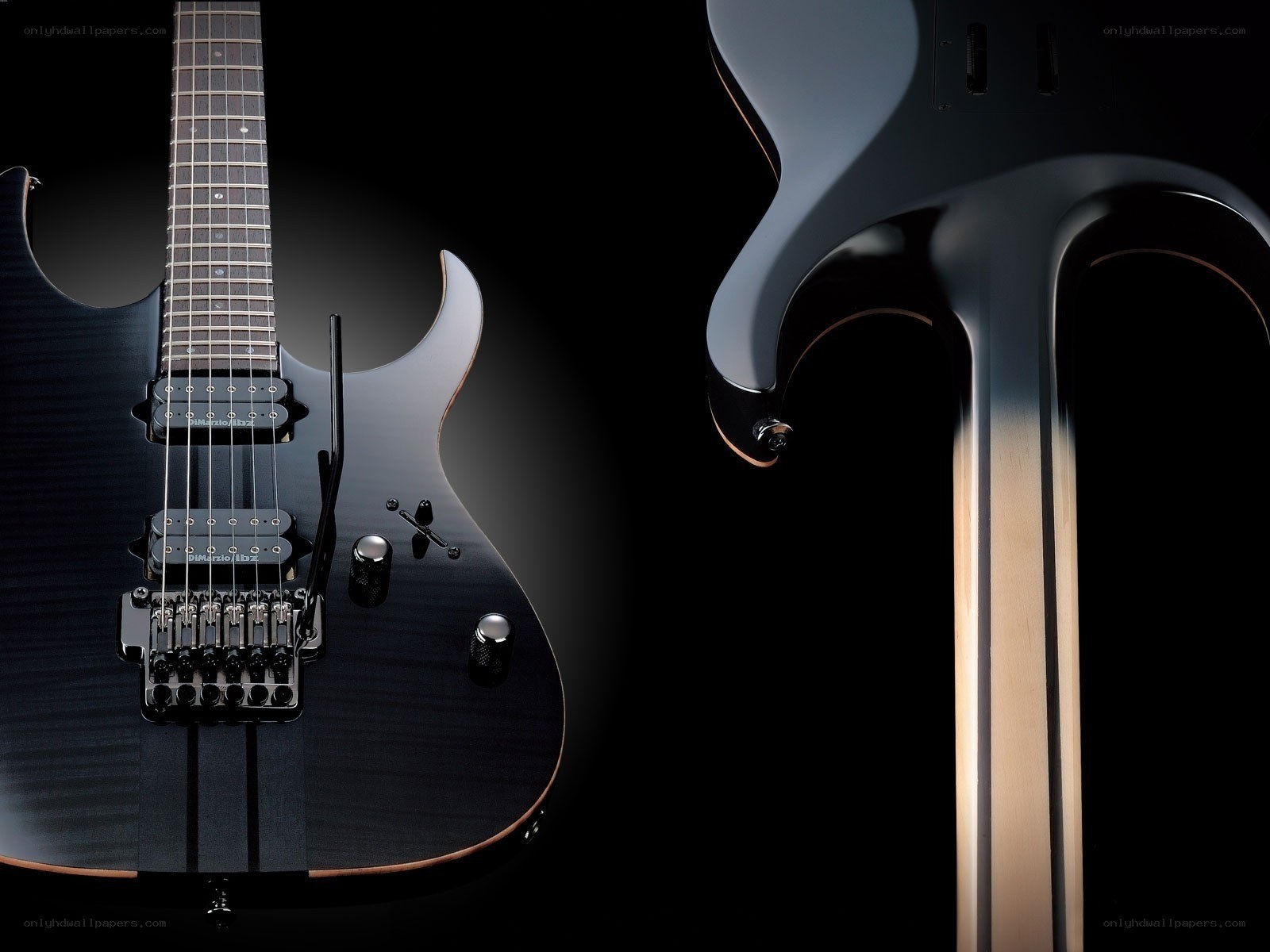 black electric guitar