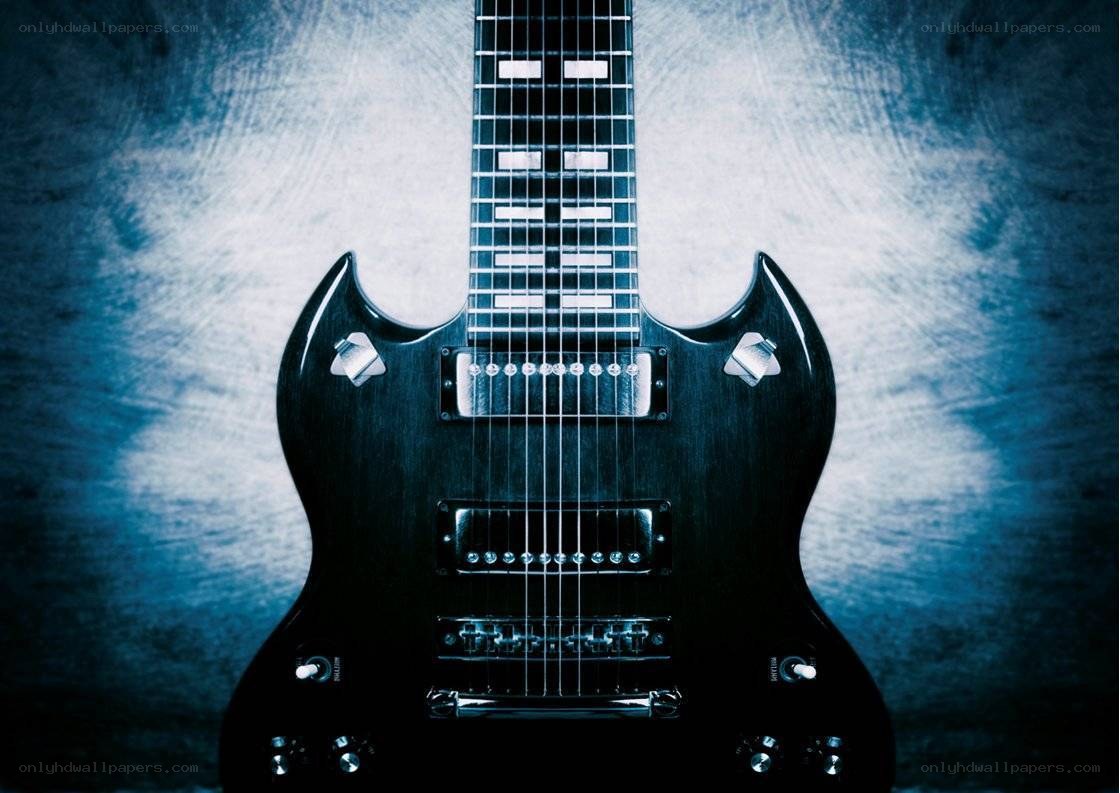 black electric guitar