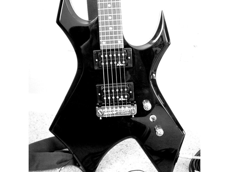 black electric guitar