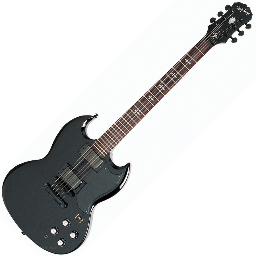 black electric guitar