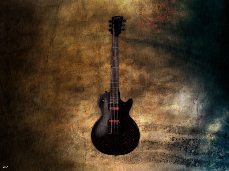 Black Electric Guitar — Brown, Dramatic
