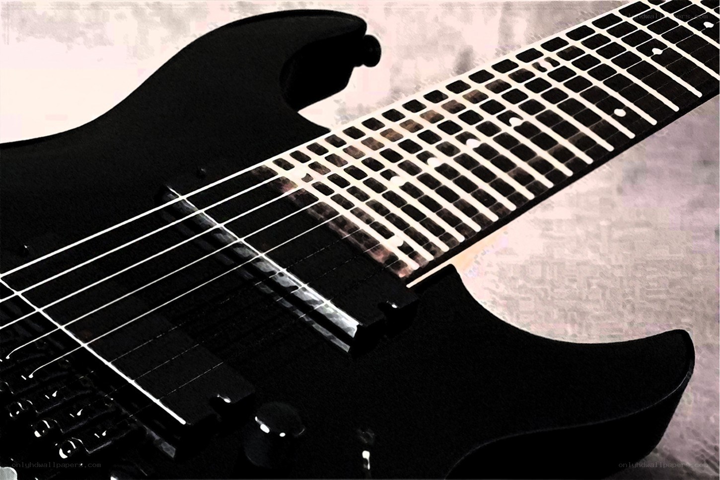 black electric guitar close-up