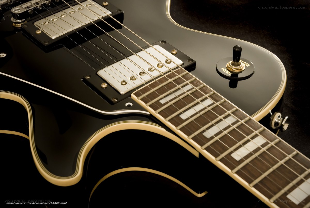 black electric guitar close-up