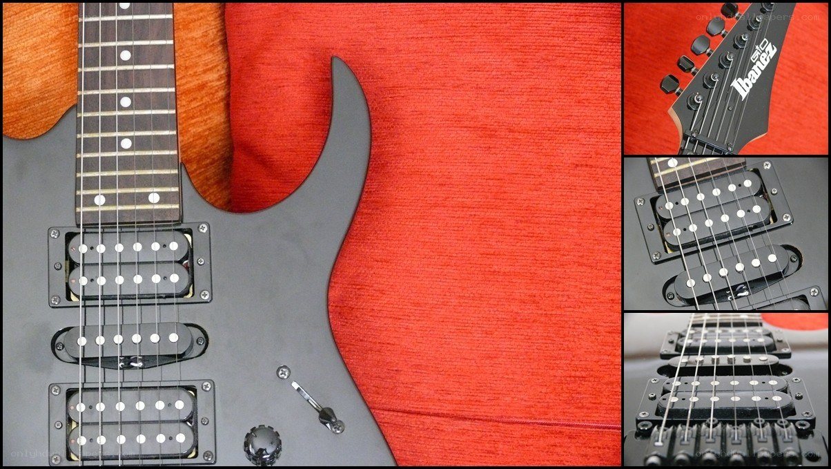 black electric guitar collage