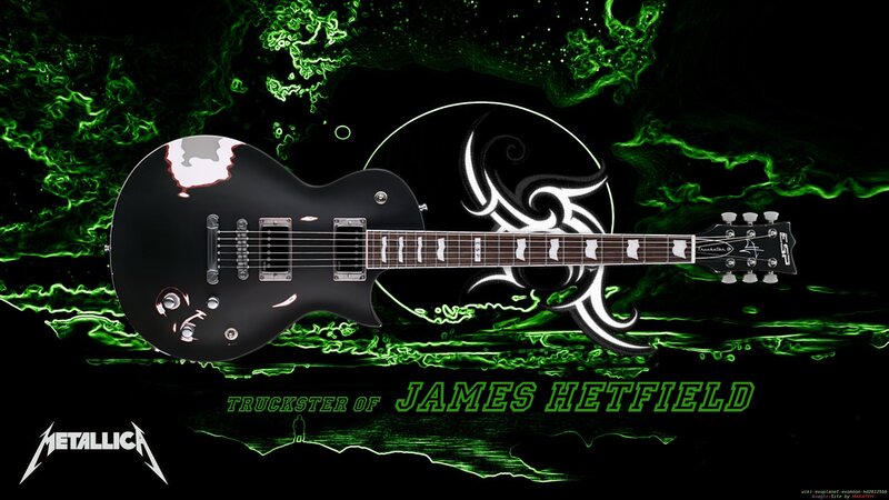 Black Electric Guitar — Dark, Digital Art