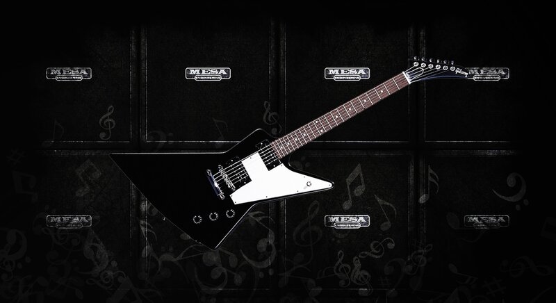 Black Electric Guitar — Dramatic, Photograph, Guitar Amplifier, Musical Notes