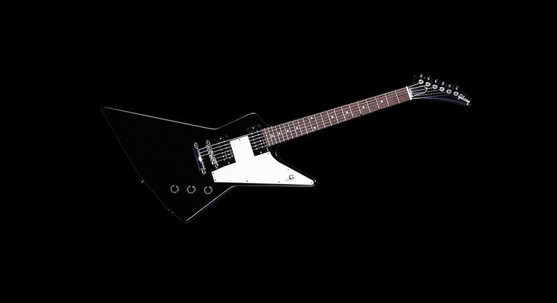 Black Electric Guitar — Dramatic, Photograph, Guitar Neck, Pickups, Control Knobs, White