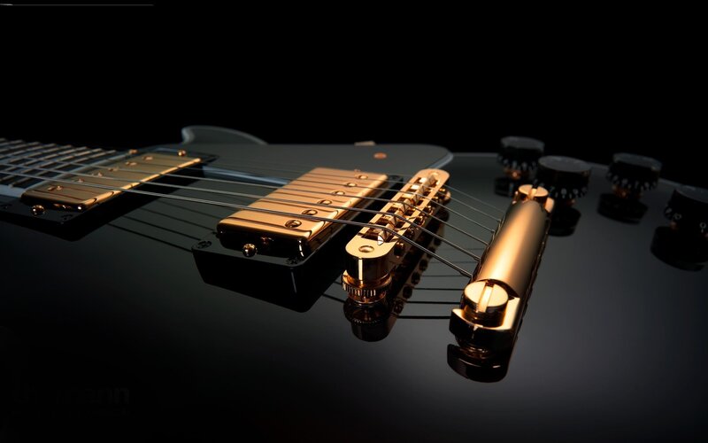 Black Electric Guitar — Dramatic, Photograph, Pickups