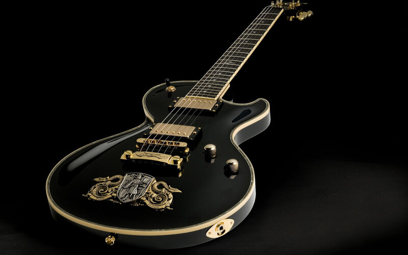 Black Electric Guitar — Dramatic