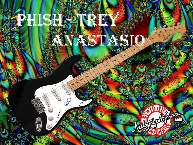 Black Electric Guitar — Green