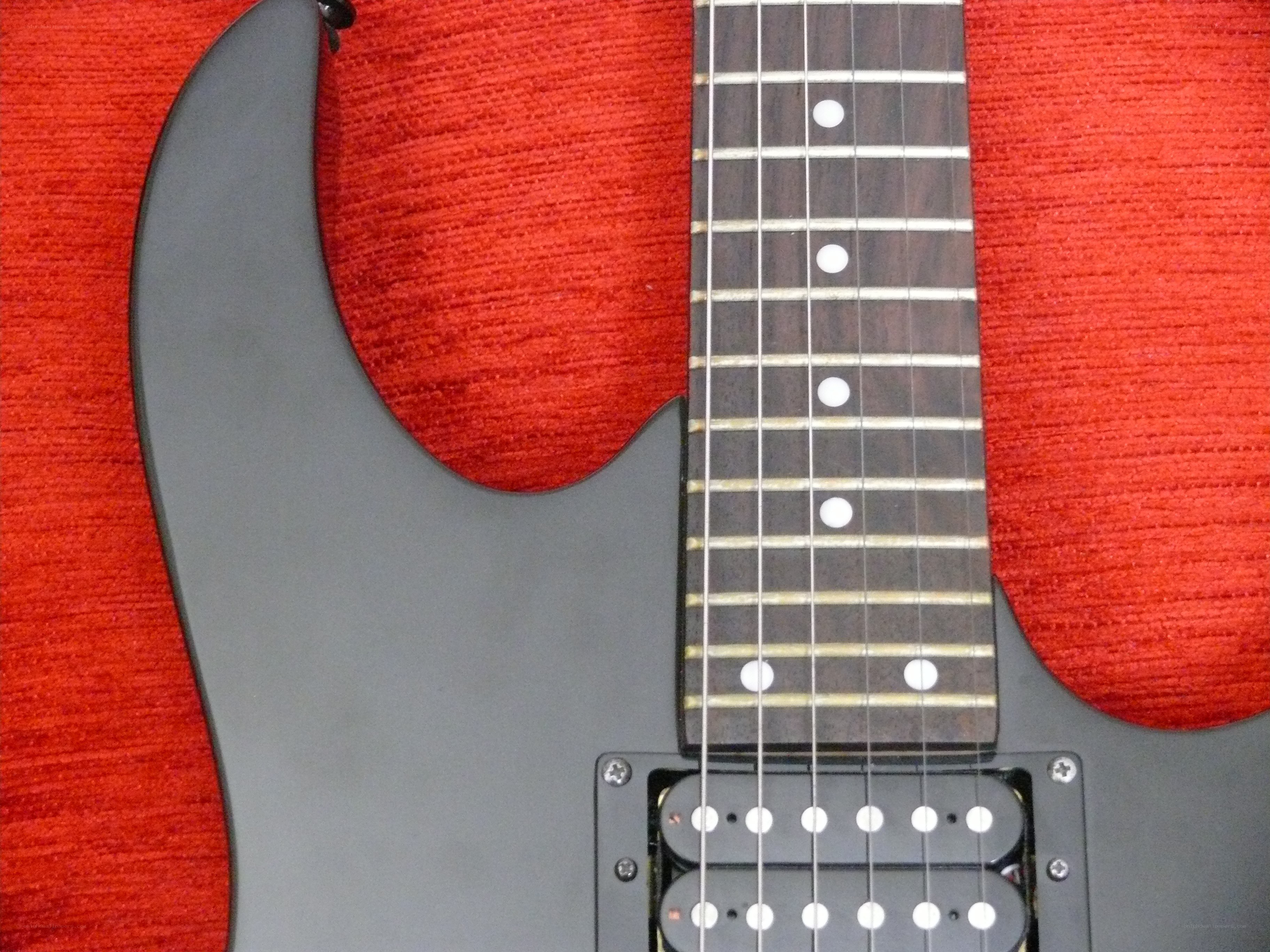 black electric guitar neck
