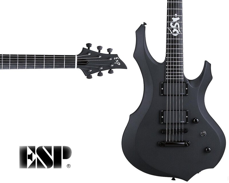 Black Electric Guitar — Neutral, Photograph, Guitar Headstock