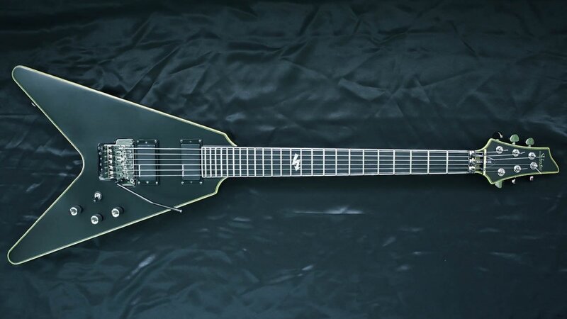 Black Electric Guitar — Neutral, Photograph, Guitar Strings