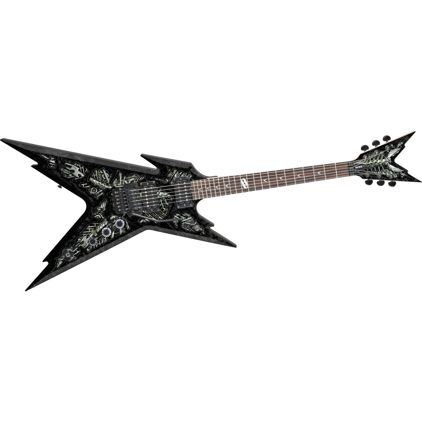 black electric guitar with star design