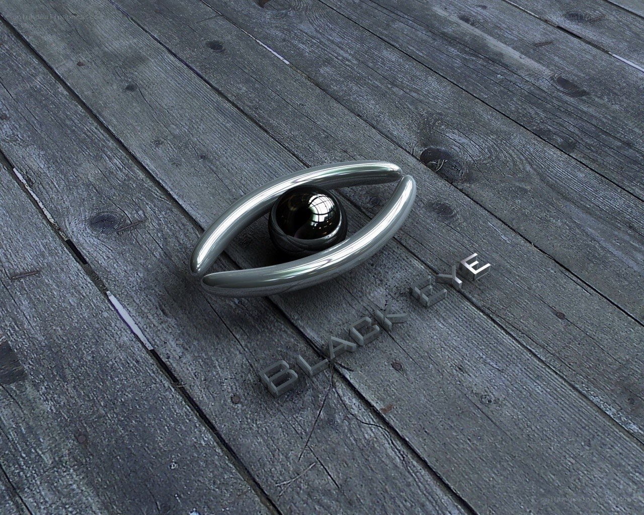 Black Eye logo on wood