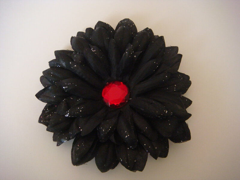 Black Fabric Flower