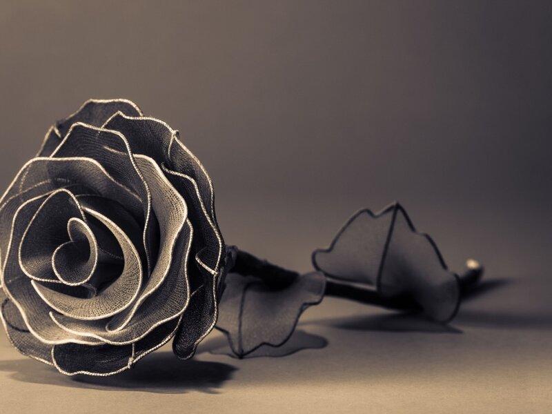 Black Fabric Rose