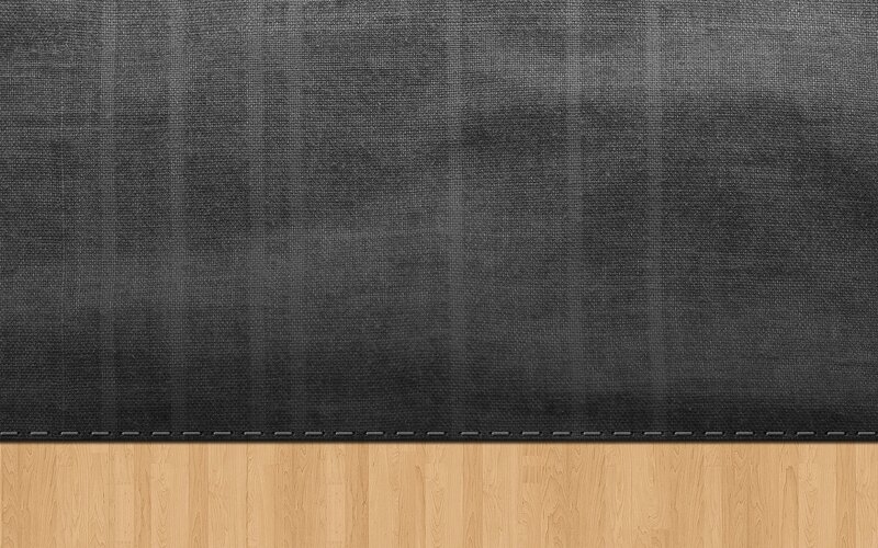 black fabric with wood floor