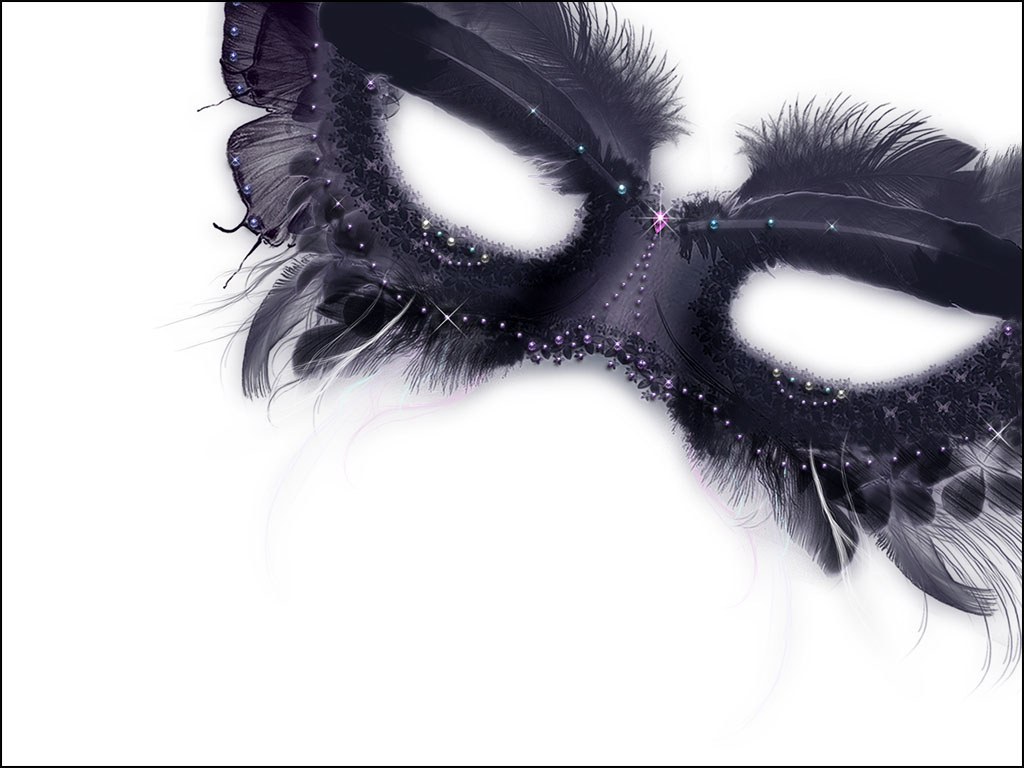 black feather mask with gems