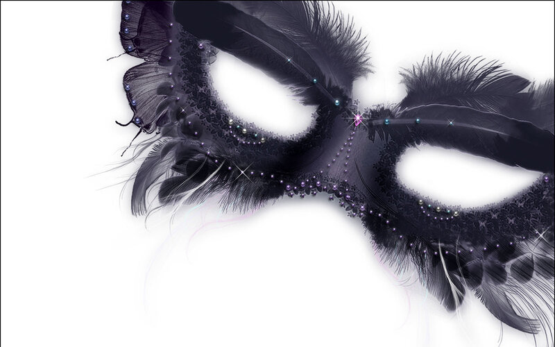 Black Feathered Mask