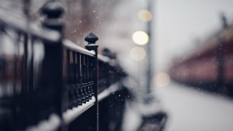 Black Fence in Snow — Calm