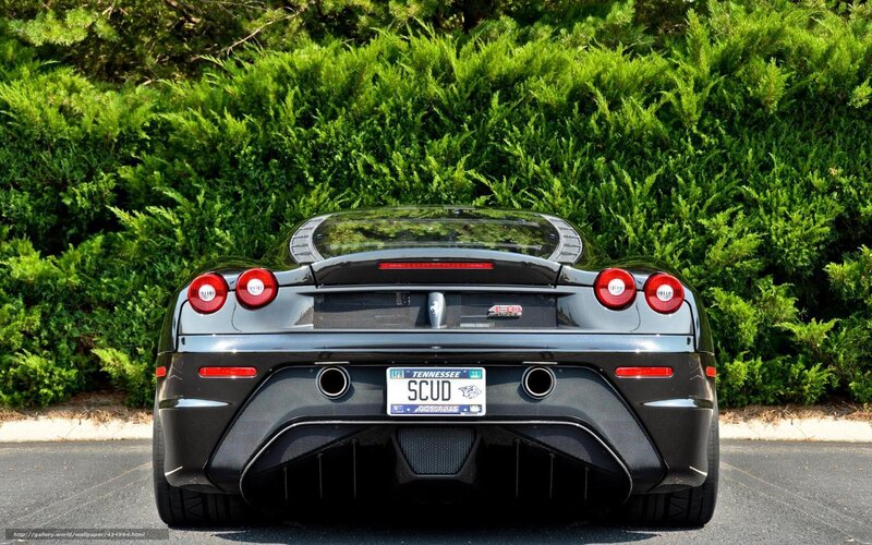 Black Ferrari 430 Scuderia rear view