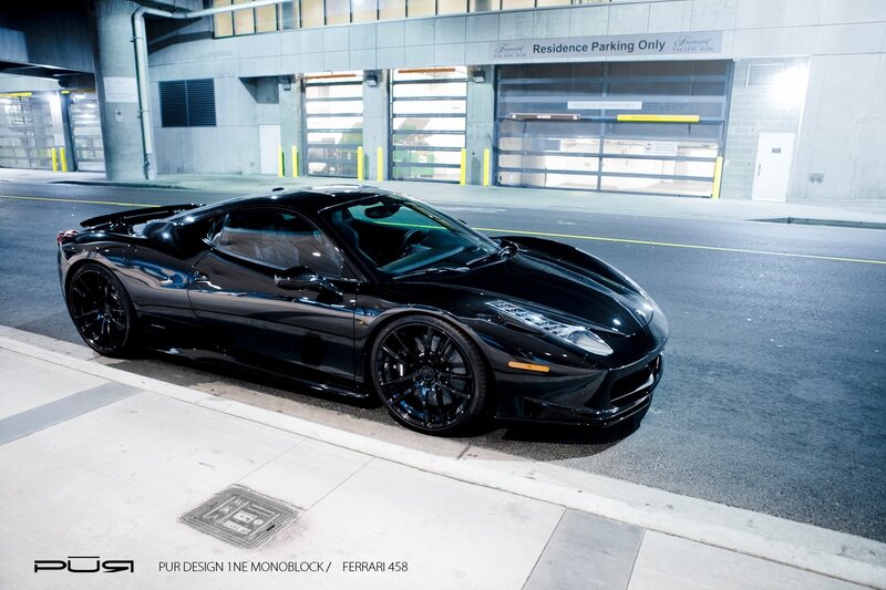 Black Ferrari 458 parked