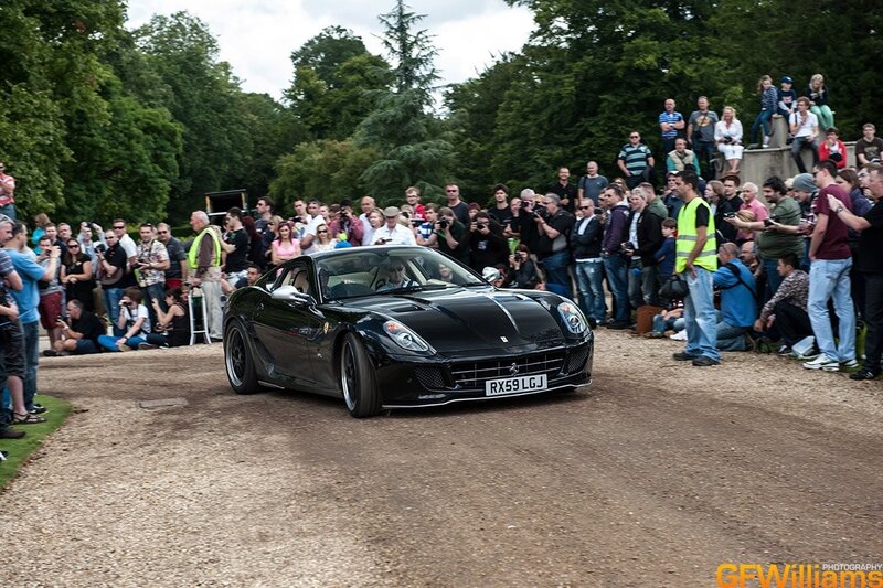 Black Ferrari at car show