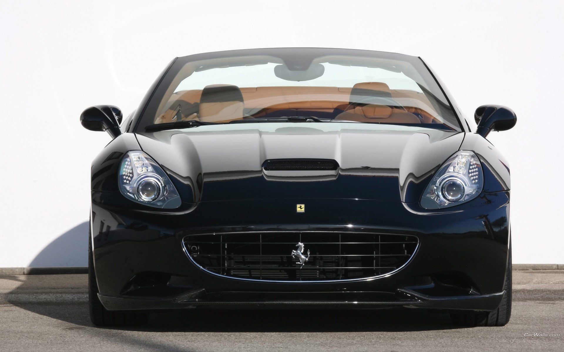black ferrari cabriolet front view