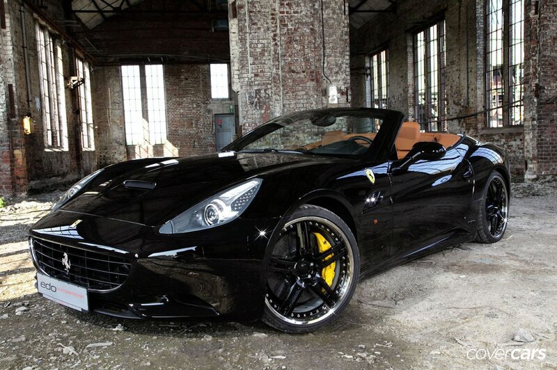 Black Ferrari California in warehouse