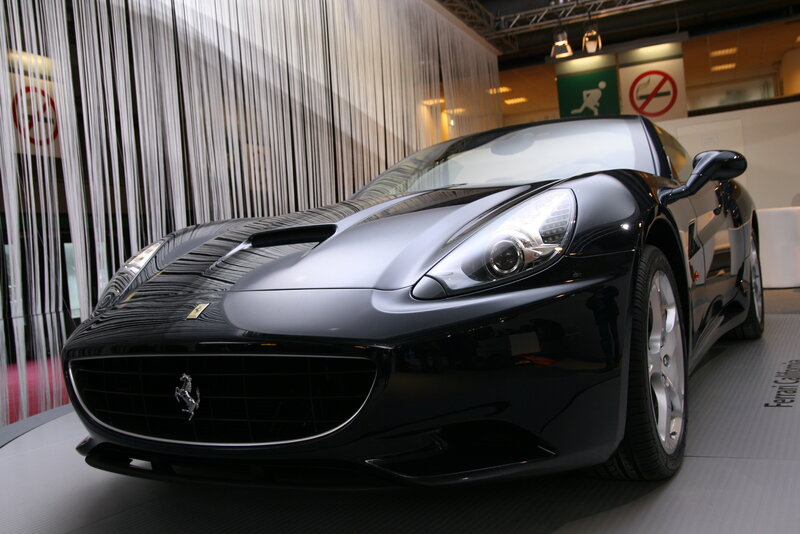 Black Ferrari California on display