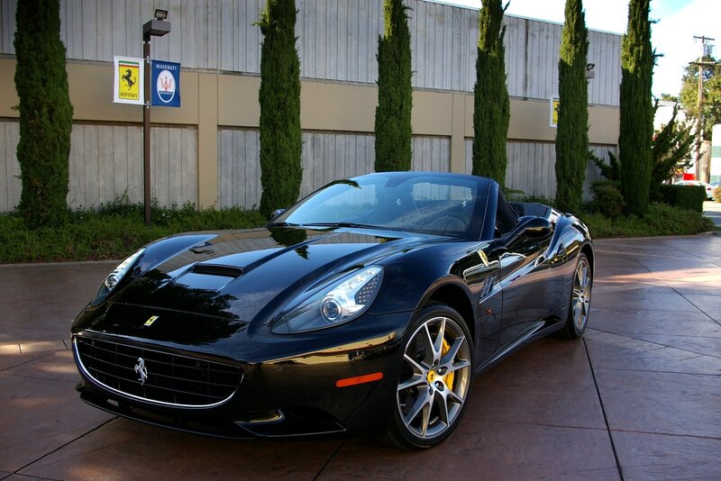 Black Ferrari California parked outside