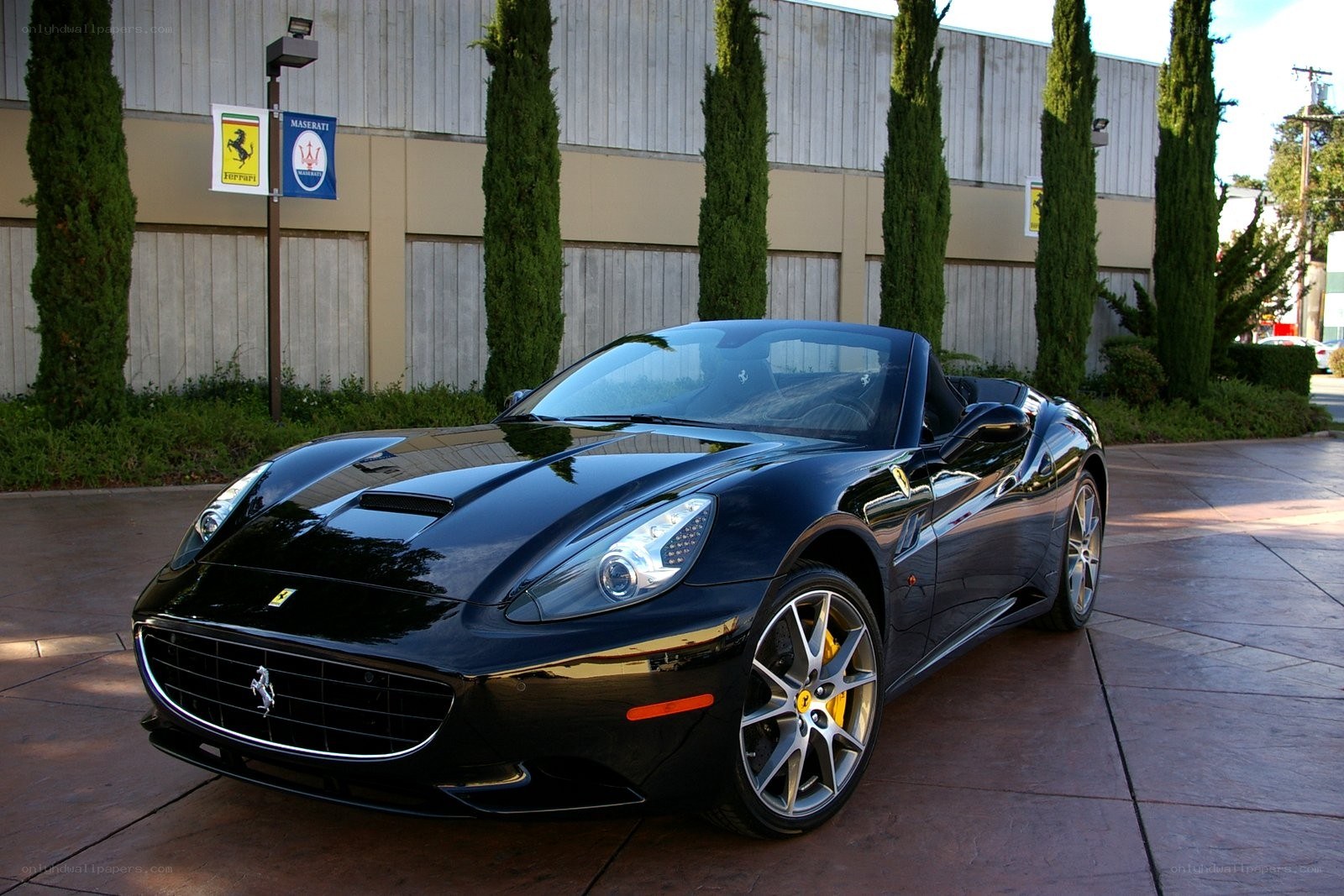 Black Ferrari California parked outside