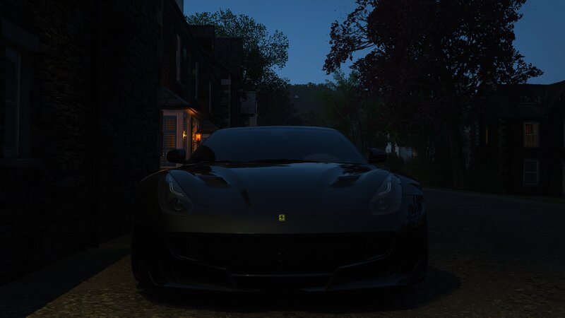 Black Ferrari Car — Dark