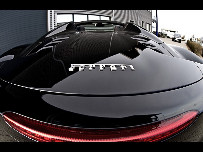 Black Ferrari Car — Dramatic, Photograph, Building, Taillight